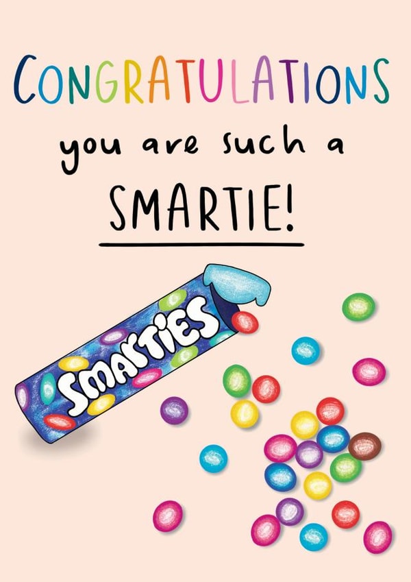 Cute Smarties Congratulations Graduation Exams Card created by Amy Florence Design