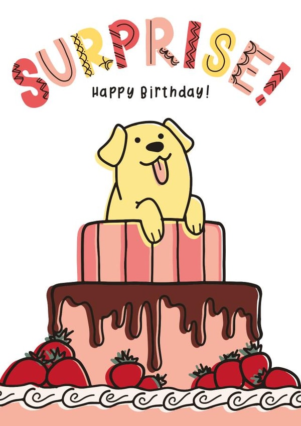 Surprise! Puppy Birthday Card created by Abigail Udell