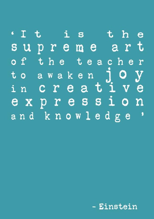 Thank you teacher Einstein quote card created by Dorothy Grace Design