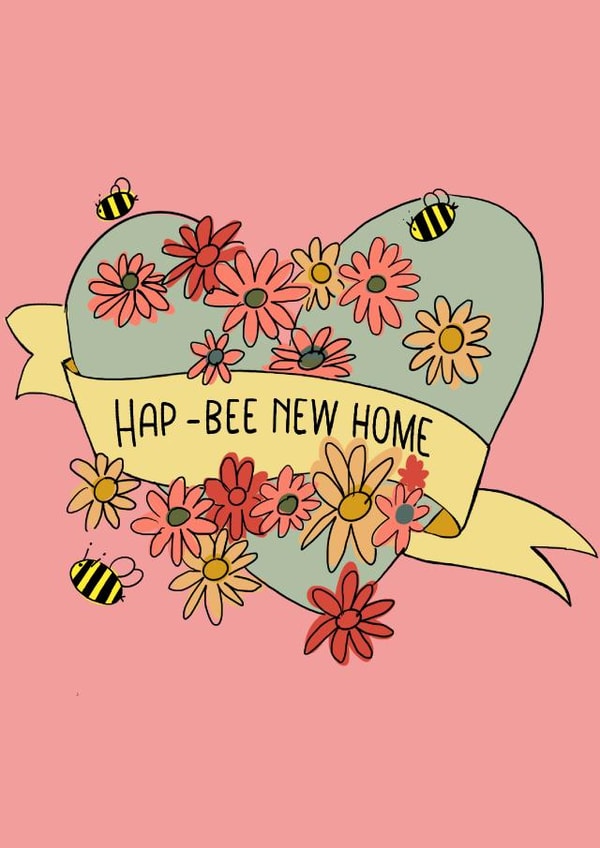 Happy New Home Bee Card created by Lily the Print