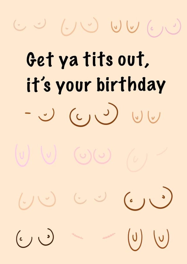 Boobie birthday card created by SCHE BY MIMI