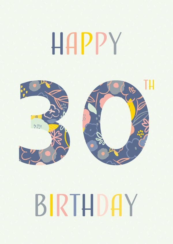 Floral Happy 30th Birthday card created by Sazerelli Designs