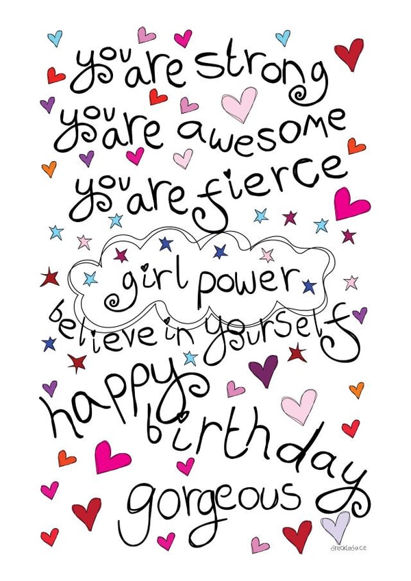 Happy Birthday Gorgeous - Girl Power! created by Love and Happy Stuff