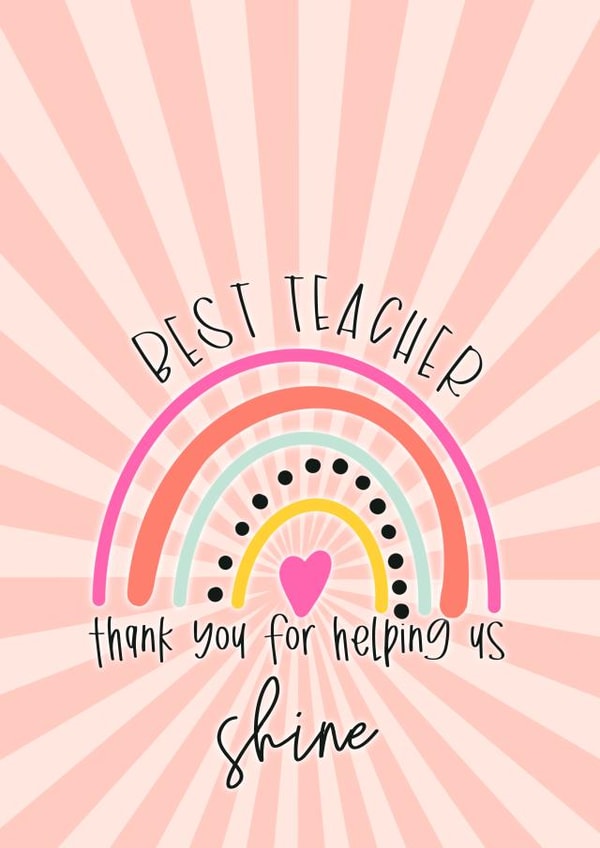 Best teacher rainbow heart - thank you teacher from the class! created by Fête