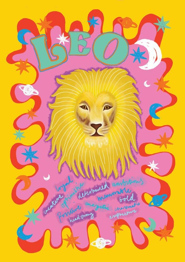 Leo Star Sign Card created by Sadie Stephenson
