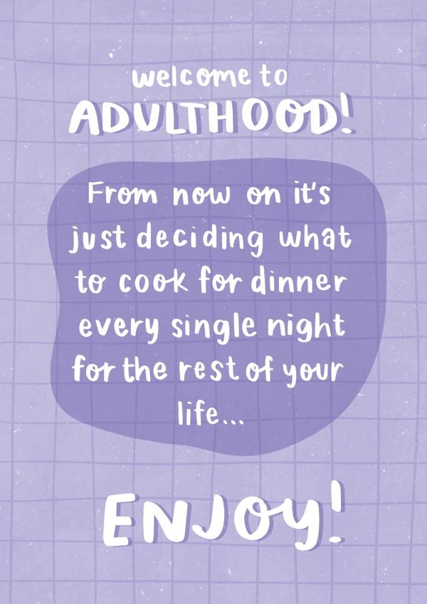 Welcome to Adulthood Milestone Birthday Card created by Michelle Robyn