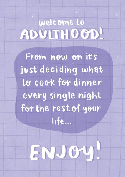 Adulthood 18th birthday card card