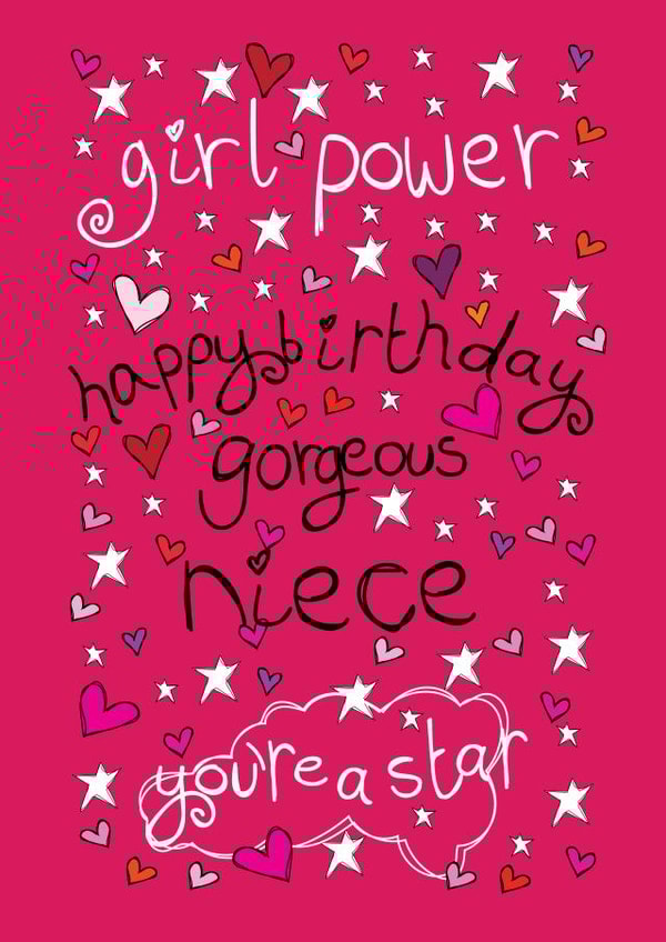 Birthday Card for Your Gorgeous Girl Power star Niece! created by Paperlicious