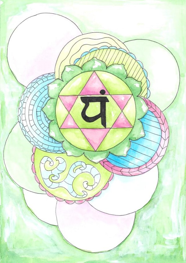 Art Print Card - Heart Chakra, Spiritual, Yoga created by Rachel O Designs