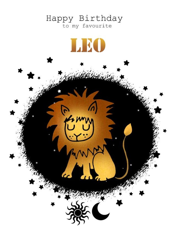Leo - Zodiac Birthday Card created by Sugar Violet Illustration
