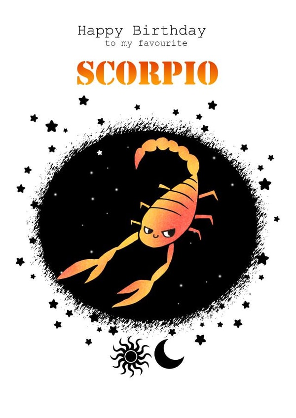Scorpio - Zodiac birthday card created by Sugar Violet Illustration