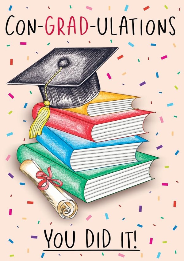 Cute Pun Illustrated Congratulations Happy Graduation Card created by Amy Florence Design