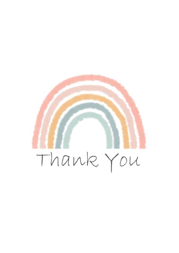 Pastel Rainbow Thank You Card created by The Mystery Scribe
