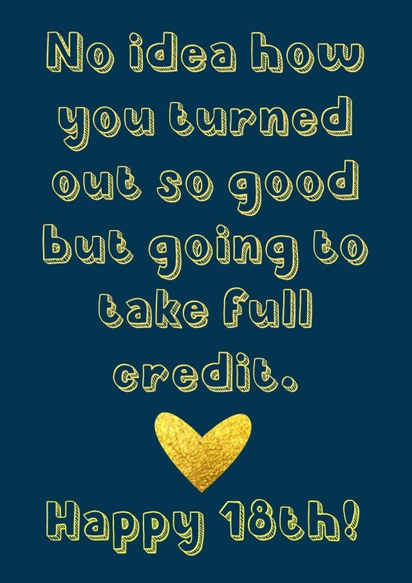 Humorous 18th Birthday Card for son or daughter created by Exquisite Studio