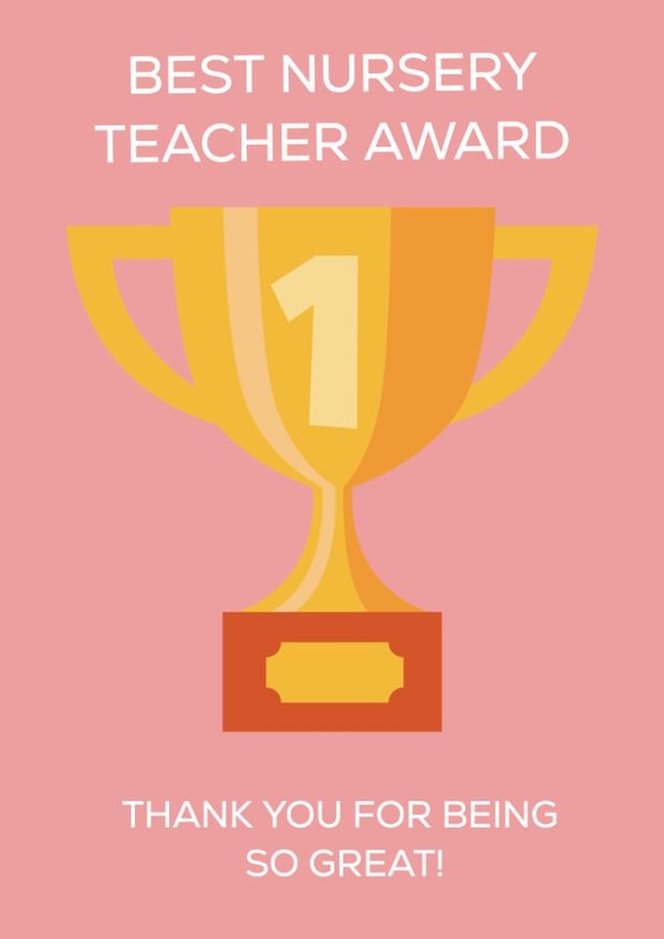 TEACHER AWARD CARD created by Party Piece Designs