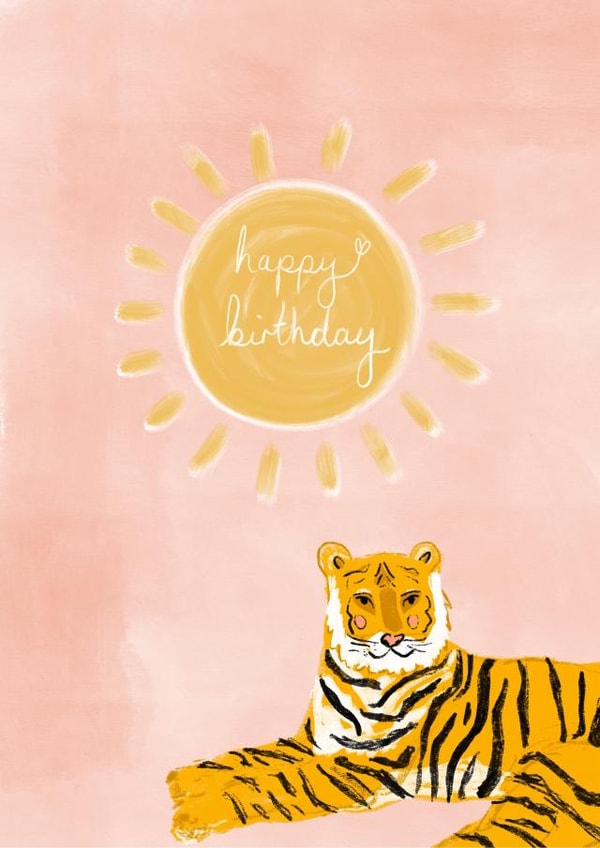 Happy Birthday Tiger Greetings Card created by Cove and May