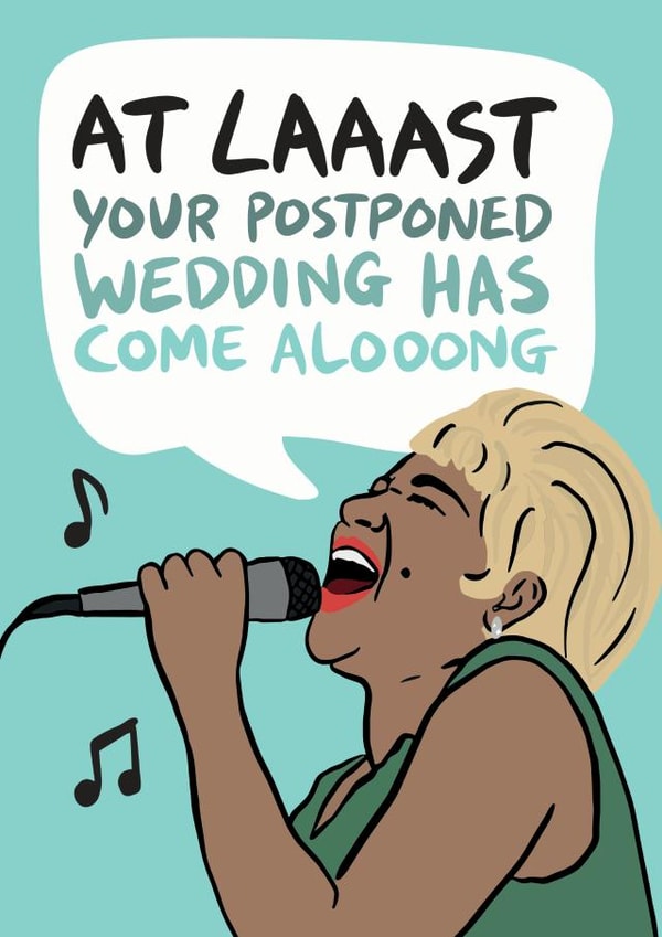 Etta James Postponed Wedding Card created by Woody's Design