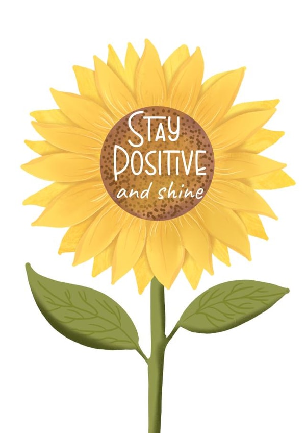 stay positive and shine thikning of you card created by The Arty Apples Limited