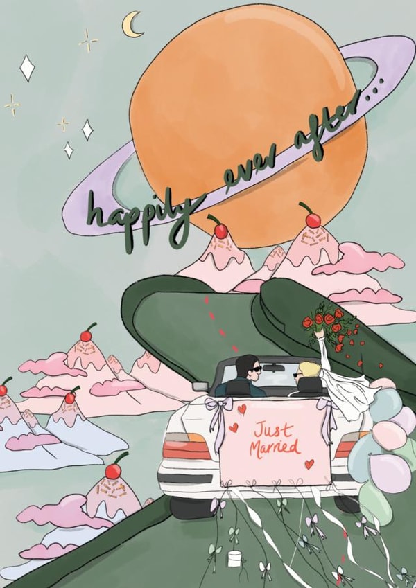 Happily ever after  - unique wedding card created by Eat the Moon