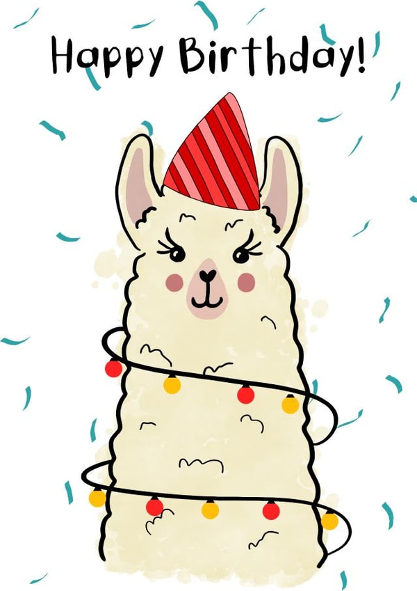 Happy birthday - celebrate lama party created by Rachel Trainor