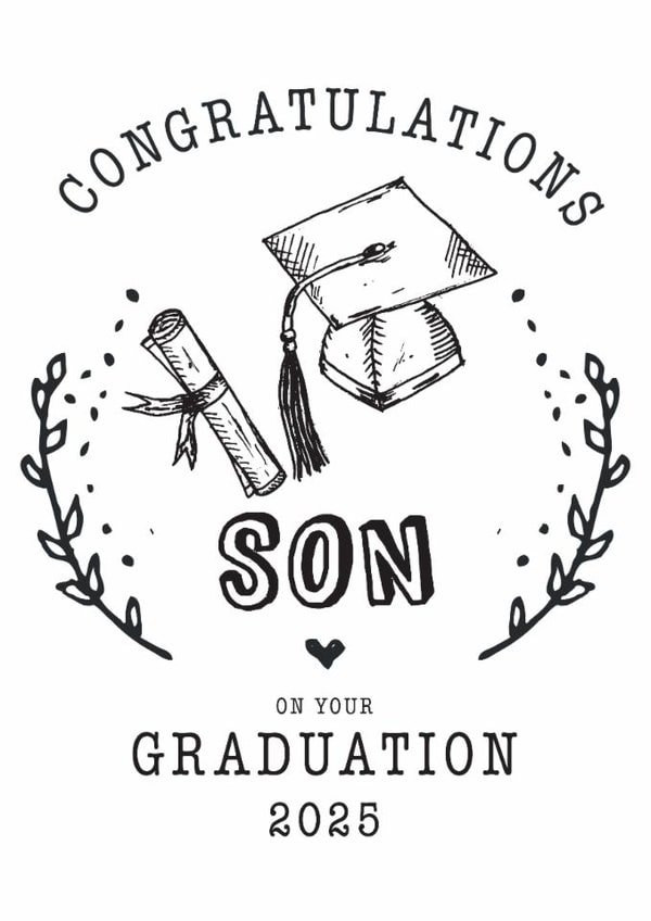 Congratulations Son Graduation Card for university graduation or college created by Hello Fridays Studio