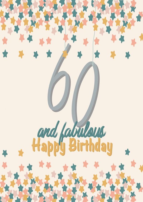 60 sixty years happy birthday created by Spring of colors