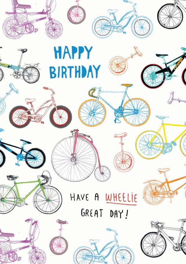 Wheely great day! Birthday bicycle design created by Pencilface
