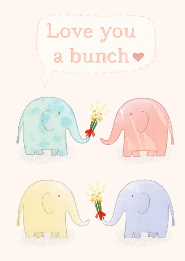 Anniversary Love you a bunch elephants card created by Carina Roberts
