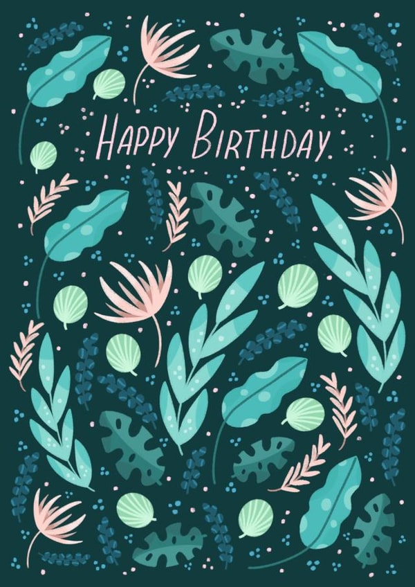 Happy birthday tropical flora card created by Valeria Frustaci