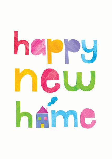 Cute Rainbow Typography New Home Card - Happy New Home | thortful