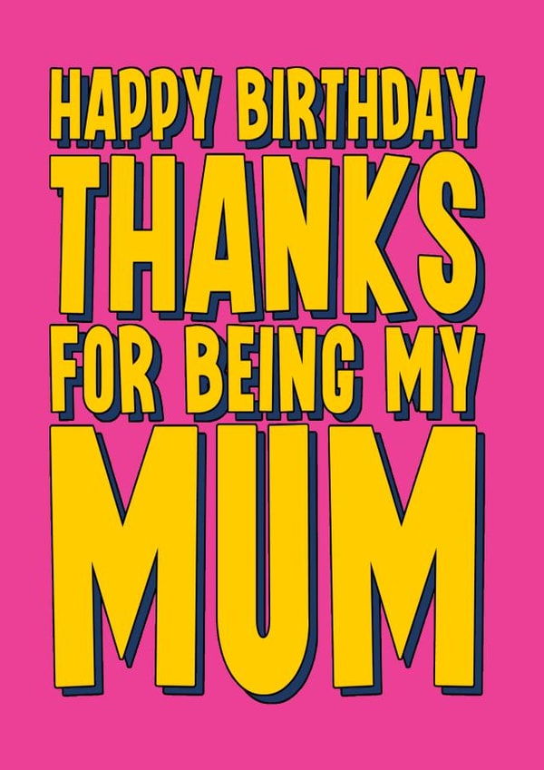 Heartfelt birthday card for Mum - Thank You created by Blind Faith