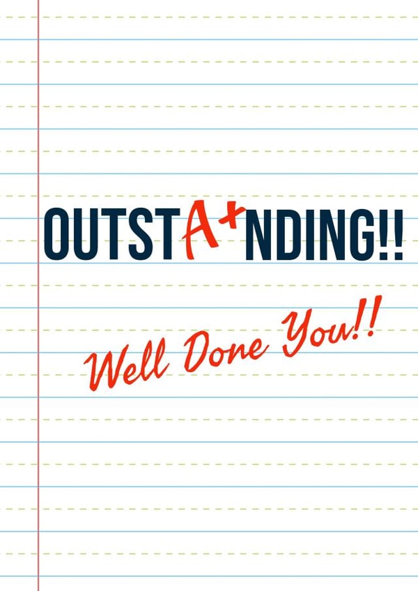Outst(A+)nding, Well Done Card created by SQRRL STUDIOS