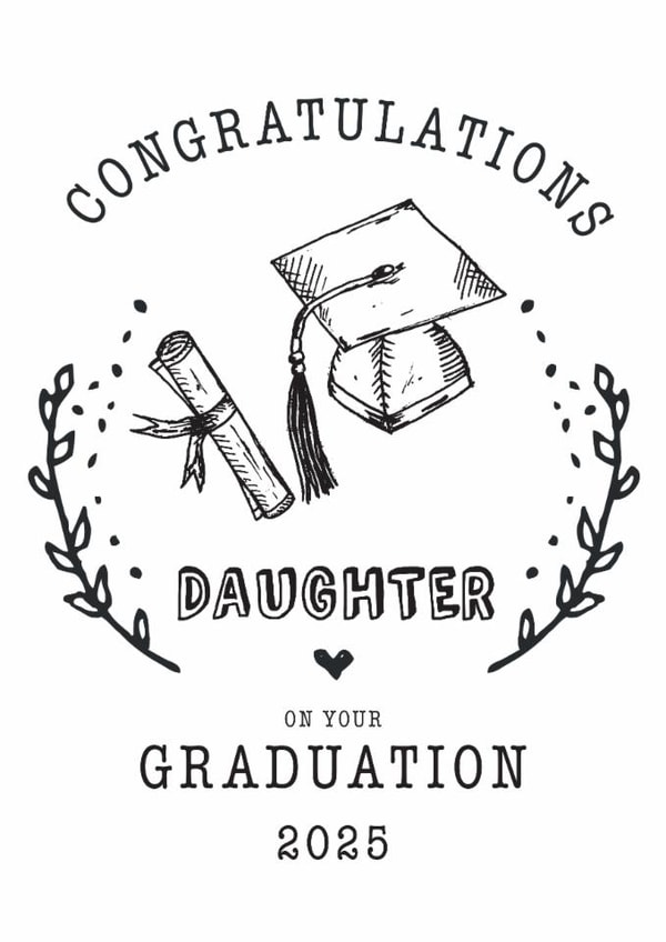 Congratulations daughter graduation card for university or college graduation created by Hello Fridays Studio