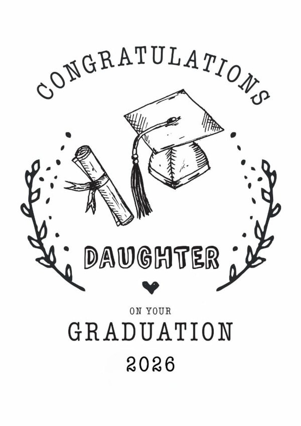 Congratulations daughter graduation card for university or college graduation created by Hello Fridays Studio