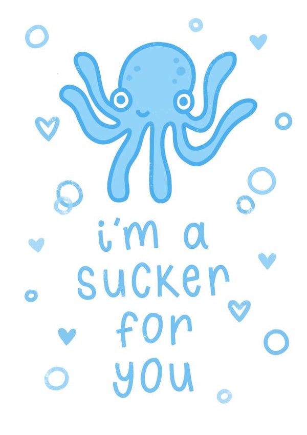 Cute Squid Love Card created by MOUSE CARDS