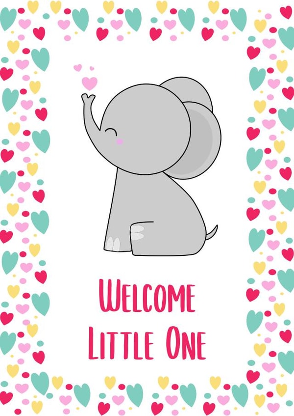 New Baby Welcome Little One Elephant Card created by Amy Walton