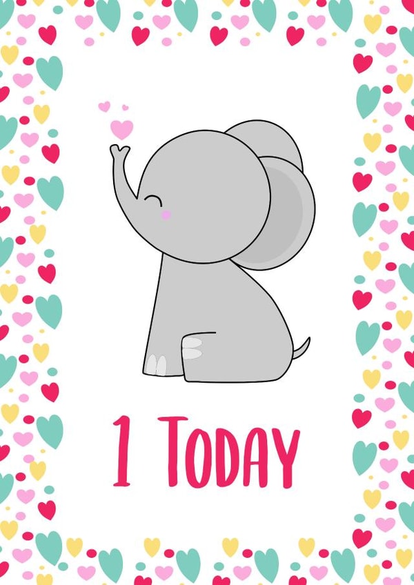 First Birthday Cute Elephant Card created by Amy Walton