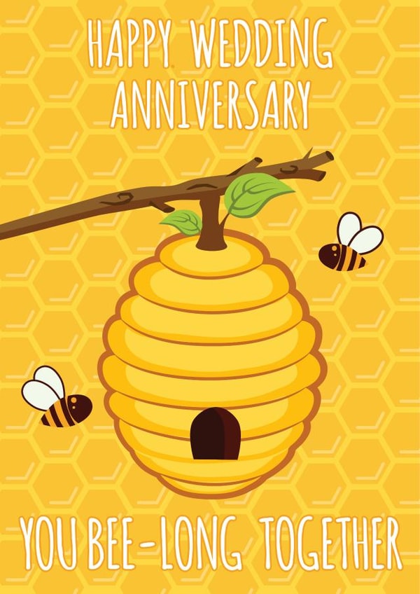 Cute bee wedding anniversary card created by Lucie Chapman
