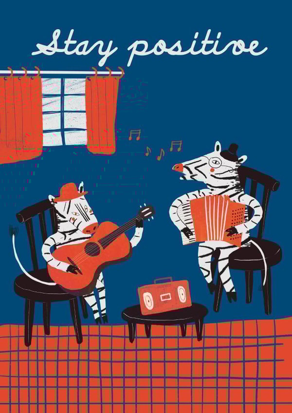 Stay Positive Fun Musical Friendship Card created by Kamilya Panina