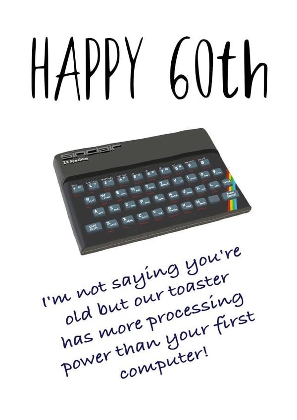 60th Sinclair Spectrum Birthday Card created by Shore Designs