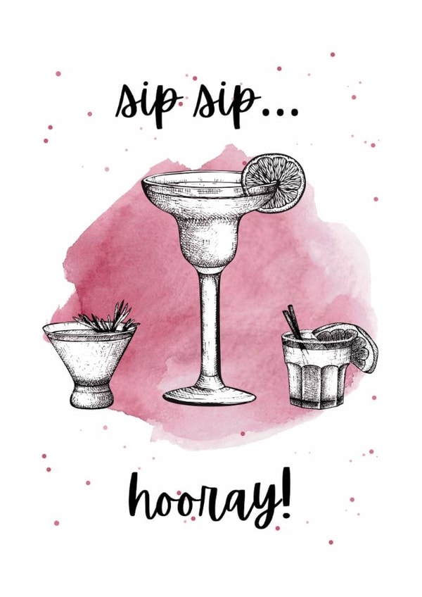 Sip Sip Hooray! created by Custom Card Co Shop