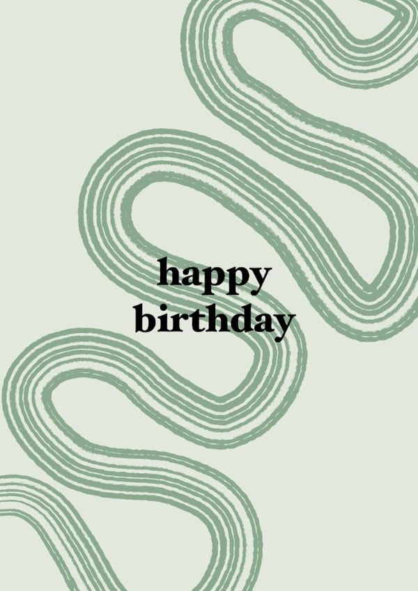 Green Wave Snake Birthday Card created by Esme Kelly