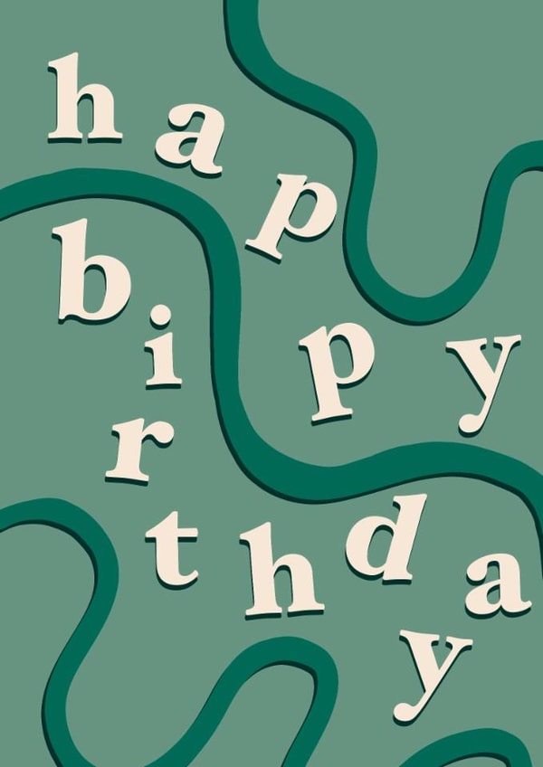 Wavy Green Birthday Card created by Esme Kelly