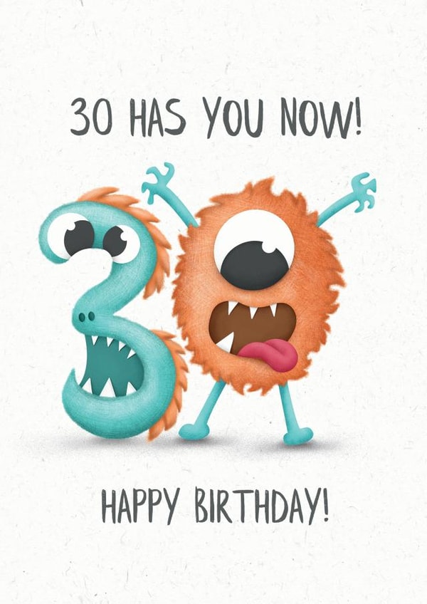 Crazy 30th Monster Birthday Card created by Lanther Black