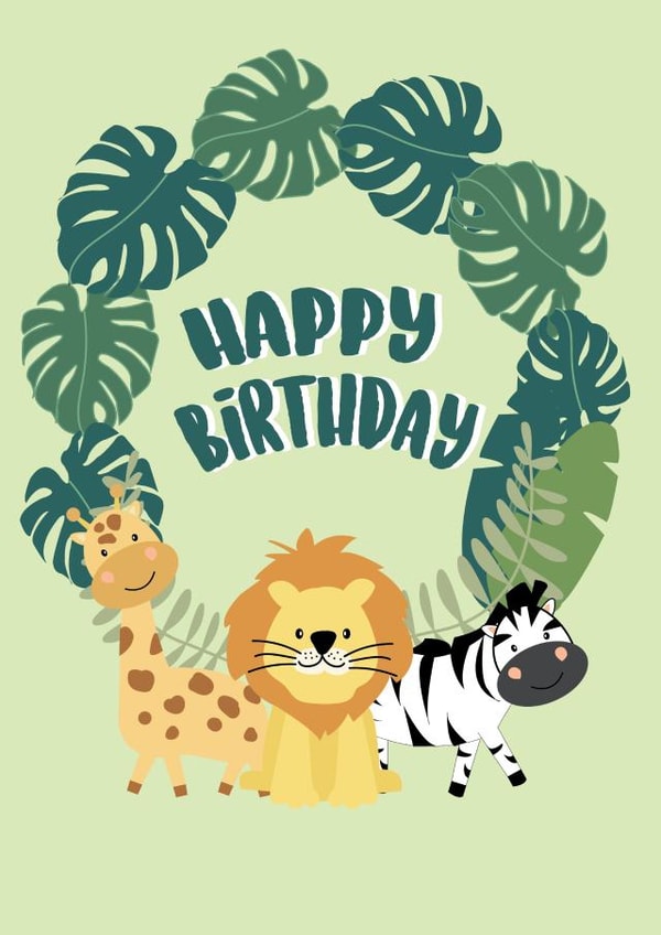 Wild Birthday - Kids Birthday Card created by @Laura Lonsdale Designs