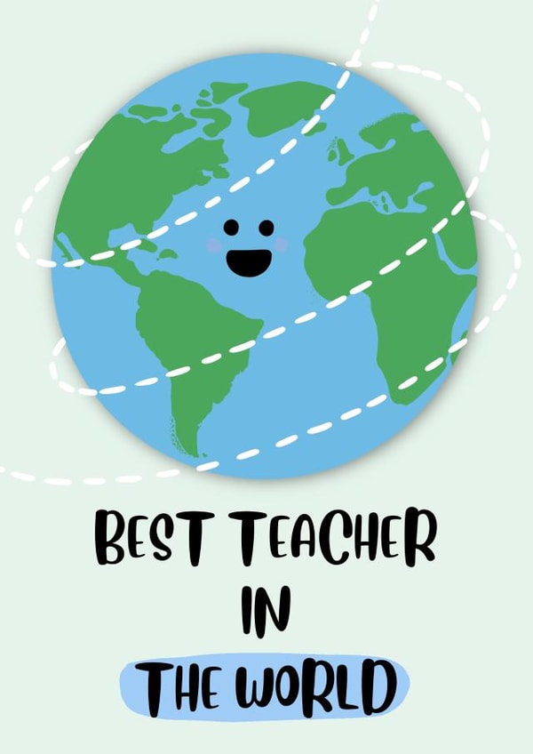 Best Teacher In The World  created by Paper Wishes Co