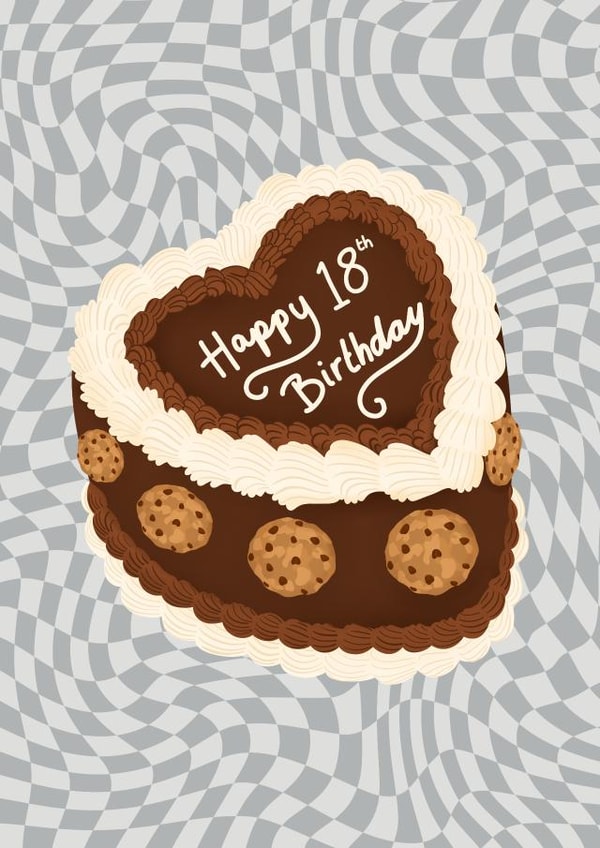 Happy 18th Birthday Cake card created by Kamiya Chirodian