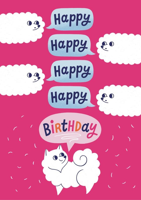 Pomeranian Birthday Wishes created by Sonia Yim