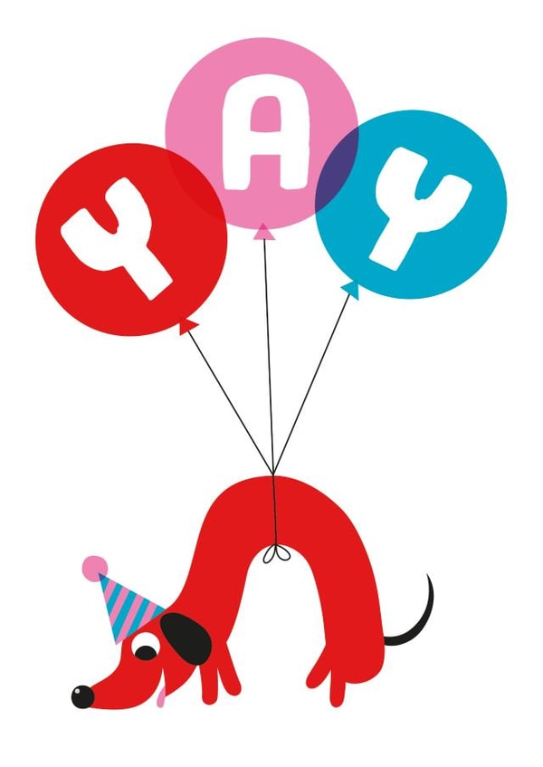 Cute Sausage Dog Celebration Card created by stephen shaw