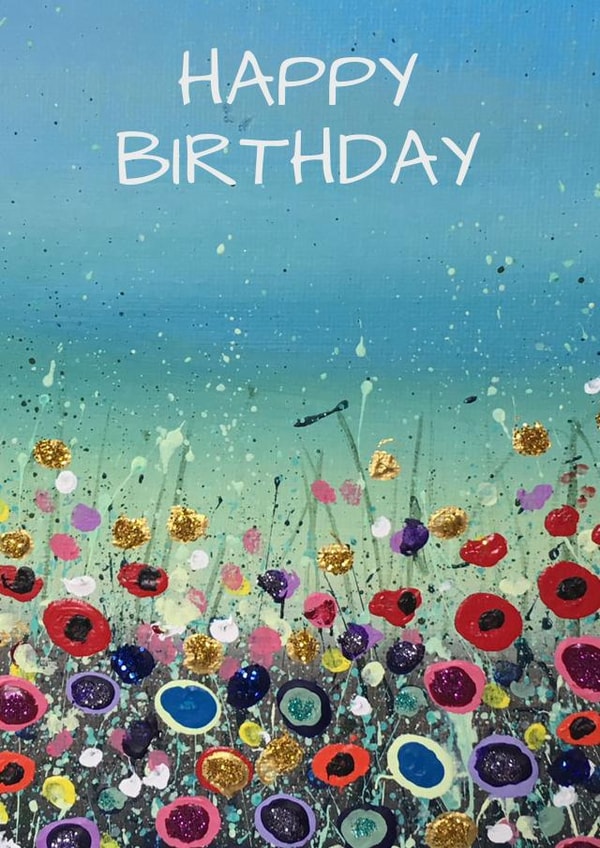 Abstract Petals Birthday Card created by Hazel Hobson Art